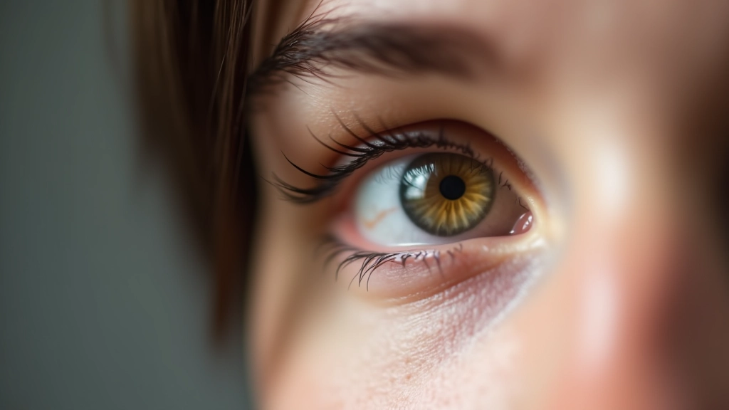 Detaillierte Nahaufnahme eines Auges mit sichtbaren Bewegungslinien, die Augensakkaden beim Lesen darstellen
