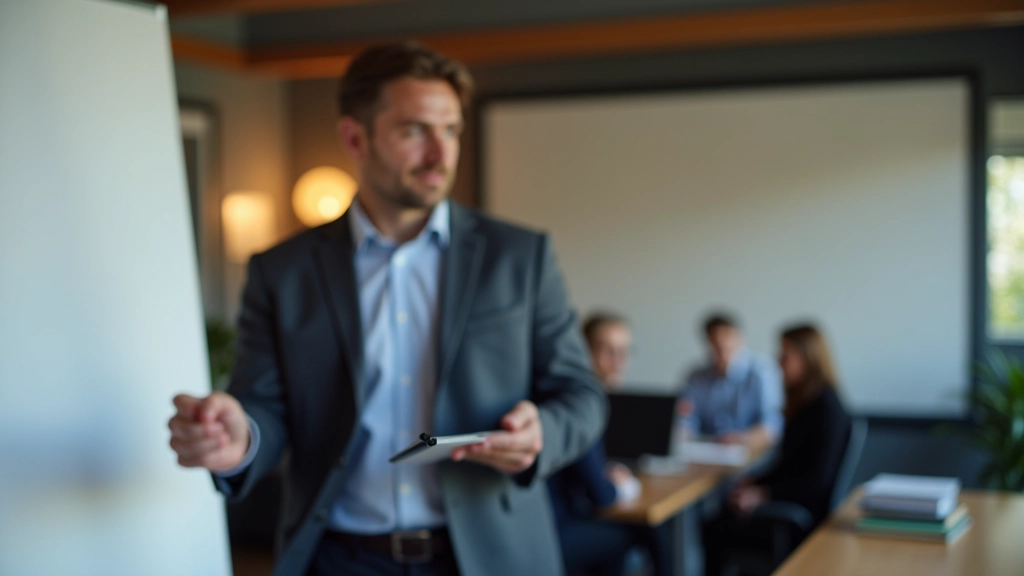 Trainerin erklärt Lesetechniken an Whiteboard mit Diagrammen